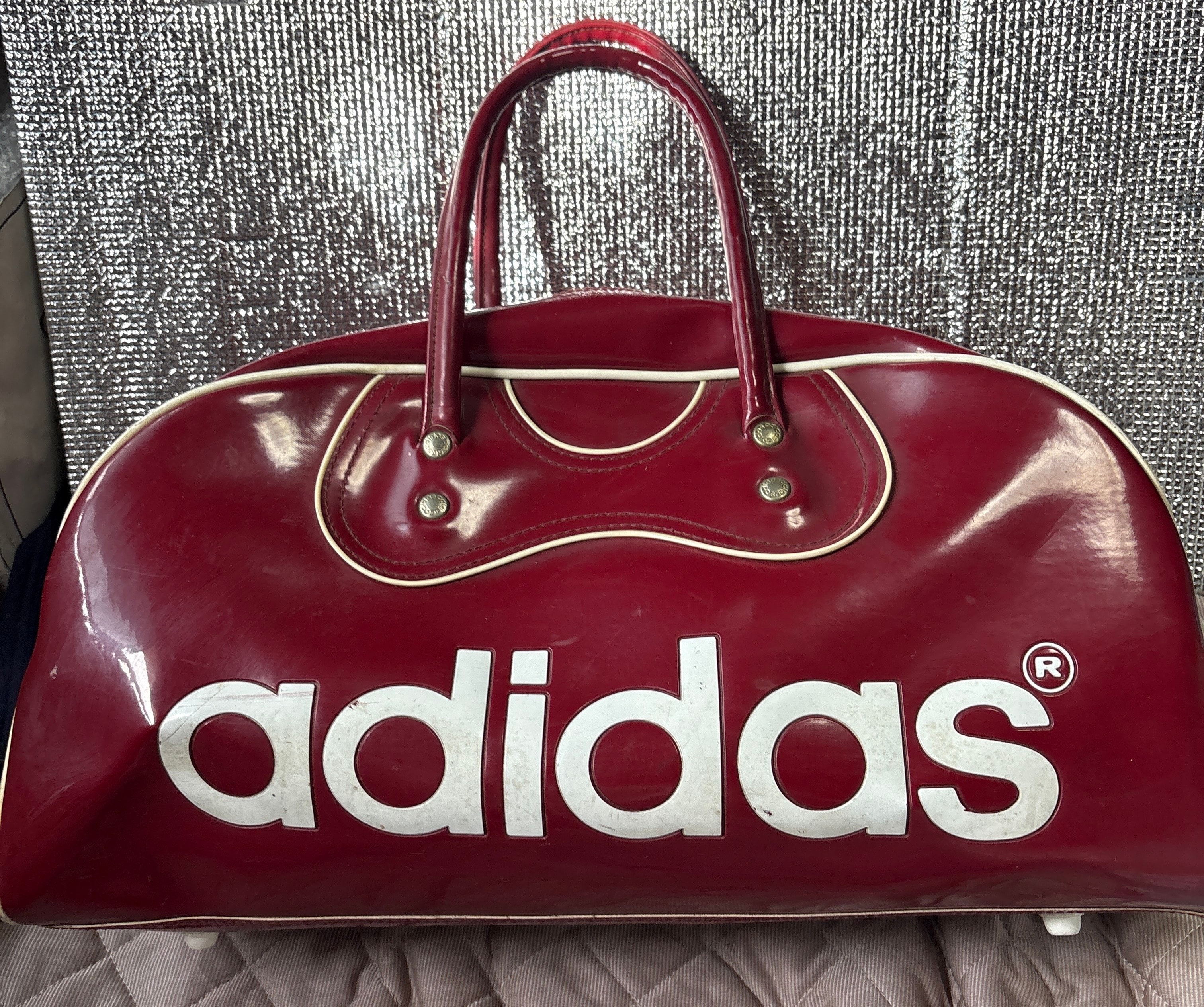 D (傷や汚れあり)】adidas (アディダス) VINTAGE エナメル ボストン