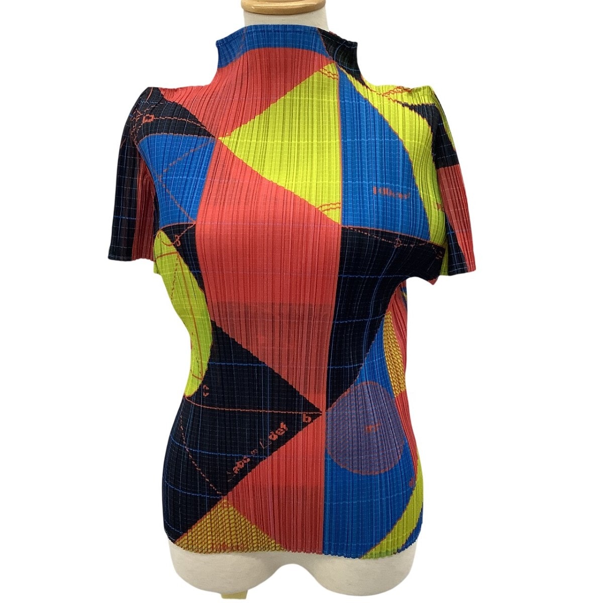 ISSEY MIYAKE イッセイミヤケ PLEATS PLEASE カットソー 総柄 SIZE 3 PP81-JK541 マルチカラー
