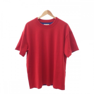 ボッテガヴェネタ BOTTEGA VENETA ダブルレイヤー S 661788_V16E0 半袖Tシャツ コットン レッド ブルー メンズ【中古】【Aランク】