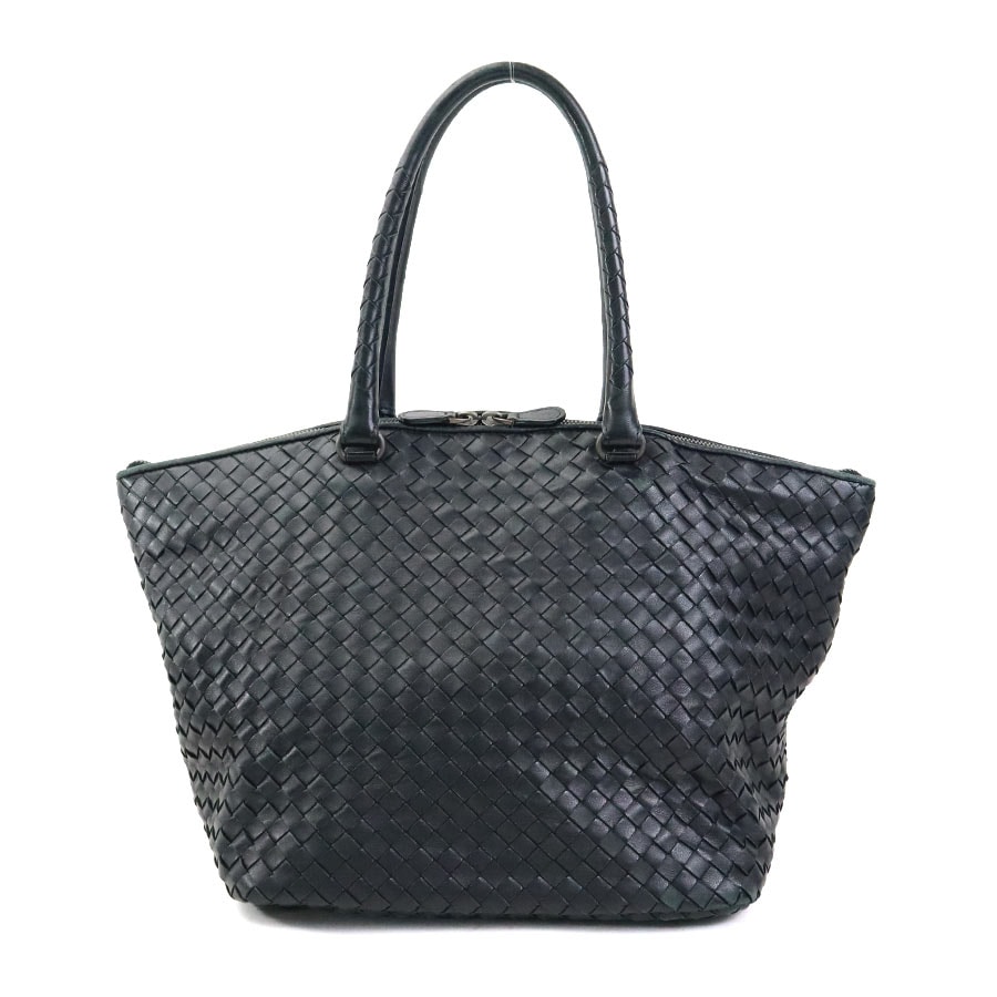 ボッテガヴェネタ BOTTEGAVENETA ハンドバッグ イントレチャート レザー ブラック ユニセックス【中古】 r10632a