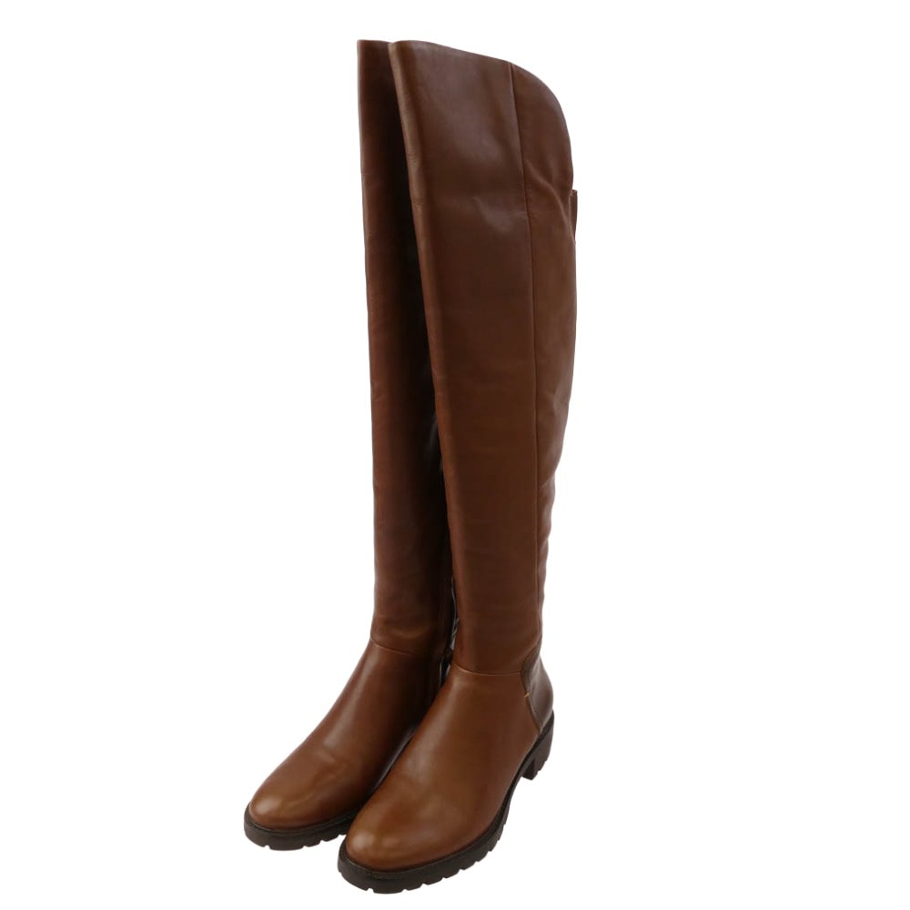 COLE HAAN コールハーン ブーツ water proof レザー ロング ブーツ ダークブラウン系 7B【中古】