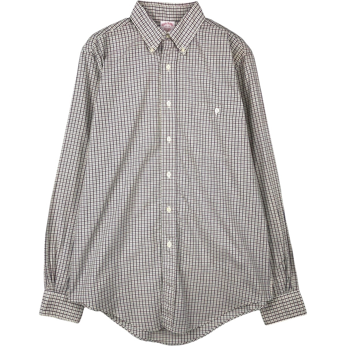 古着 ブルックスブラザーズ Brooks Brothers Est.1818 長袖 ボタンダウンチェックシャツ USA製 メンズM相当/eaa652148