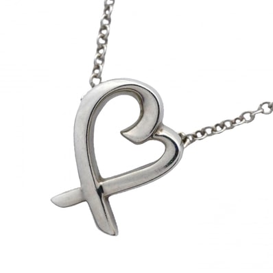 【6jcb0913-k】ティファニー ネックレス ラビングハート シルバー925【中古】レディース