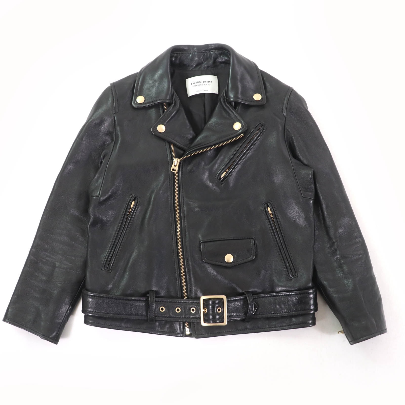 美品 ビューティフルピープル
ライダースジャケット ブラック キッズ 130 1855402412