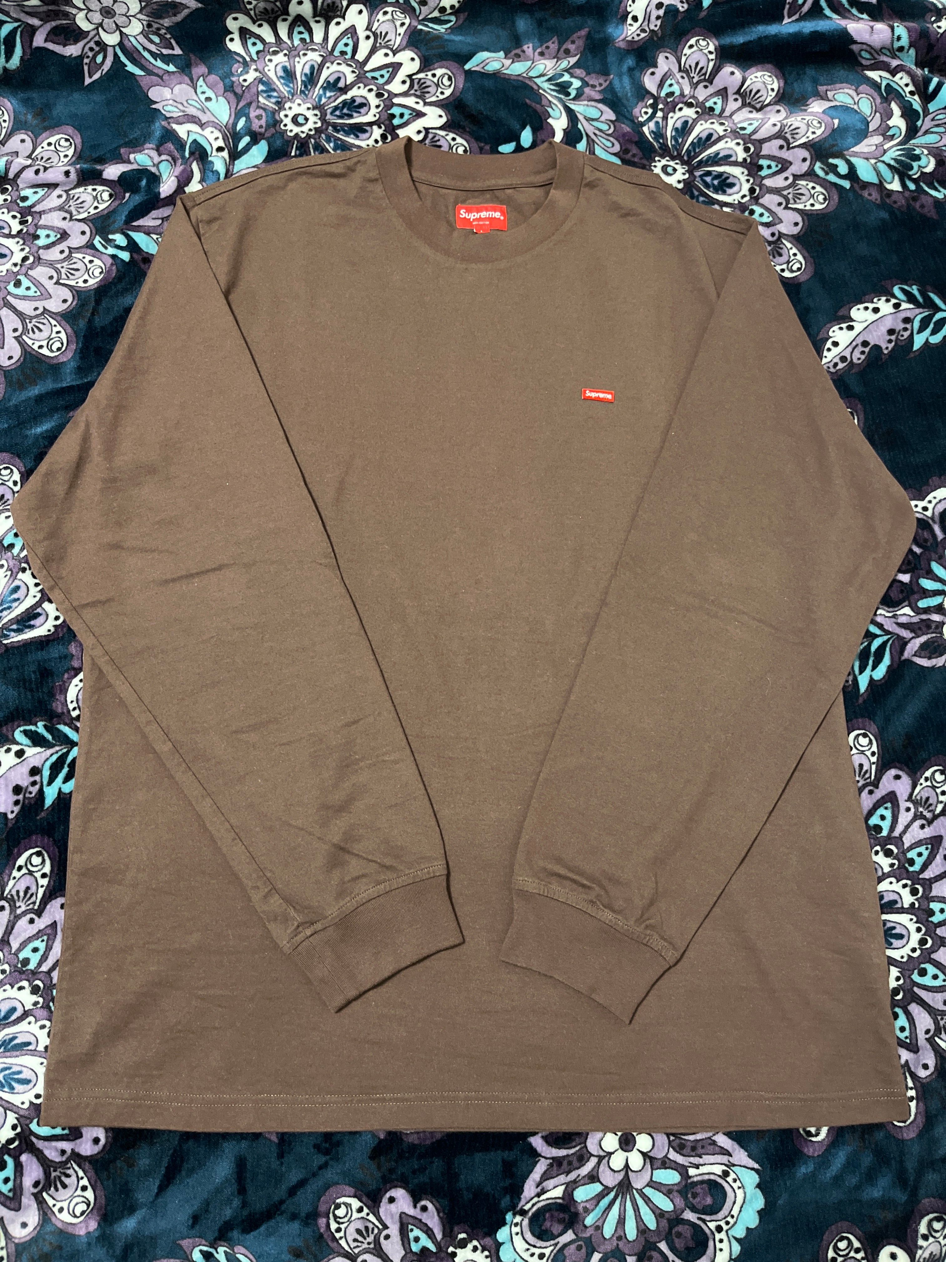 Supreme Small Box L/S Tee "Dark Brown"(21FW)