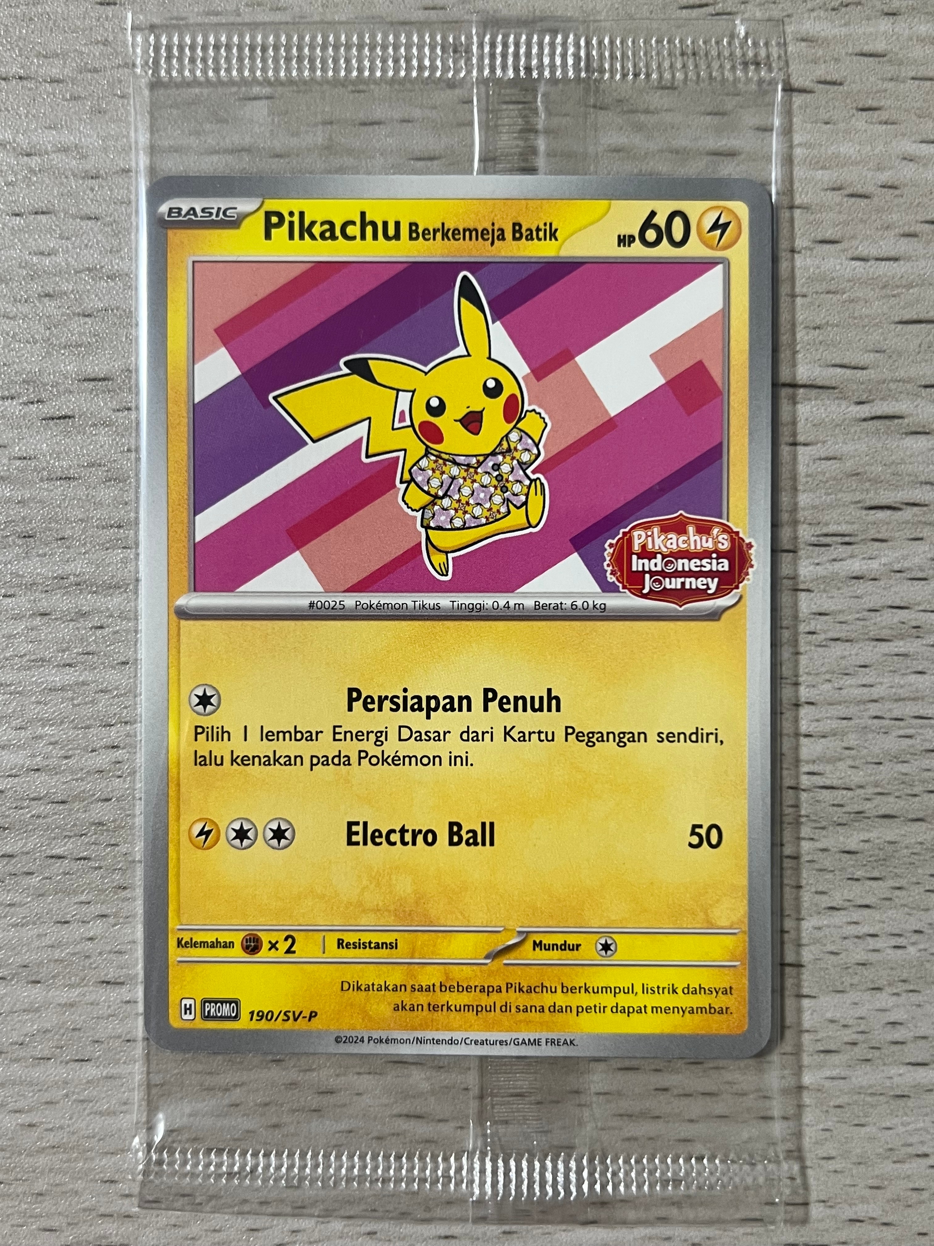 バティックシャツを着たピカチュウP [SV-P 190]インドネシアジャーニー) PSA9】バティックシャツを着たピカチュウ (ネイティオ柄) P [SV-P 154