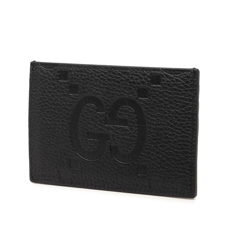 グッチ マキシGG ジャンボGG カードケース 812681 ブラック レザー レディース GUCCI 【中古】