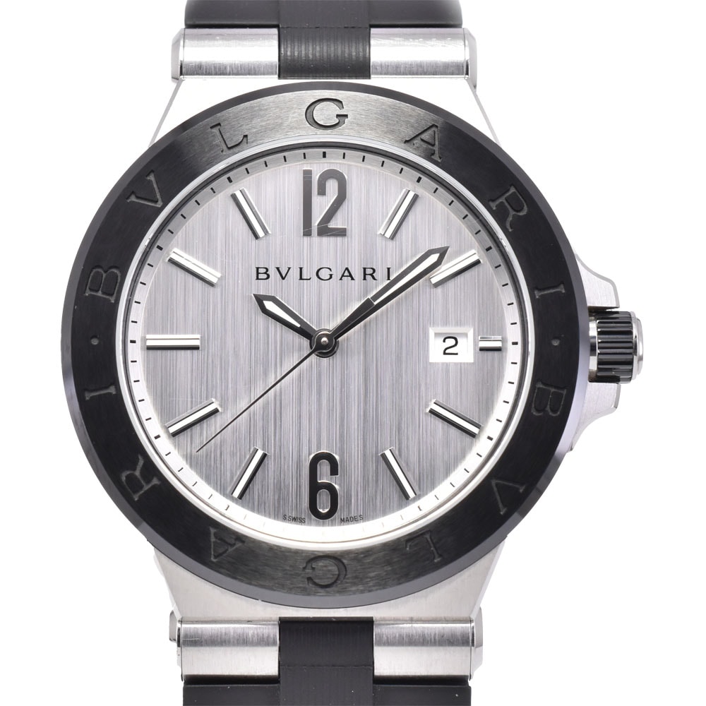 値下 ブルガリ BVLGARI DG42SC ディアゴノ 自動巻き メンズ 美品 箱・保証書付き B#146769