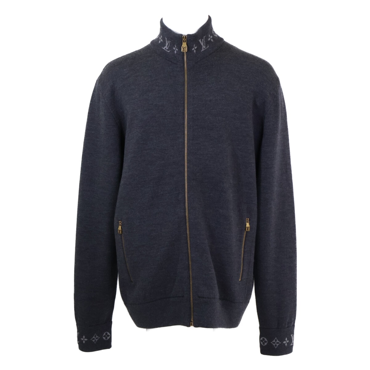 ルイヴィトン 【美品/国内正規/25年製】RM251MQ PWZ HSN51W/1AGJWJ モノグラム ダブルフェイス ニット ウール トラベル ブルゾン XL