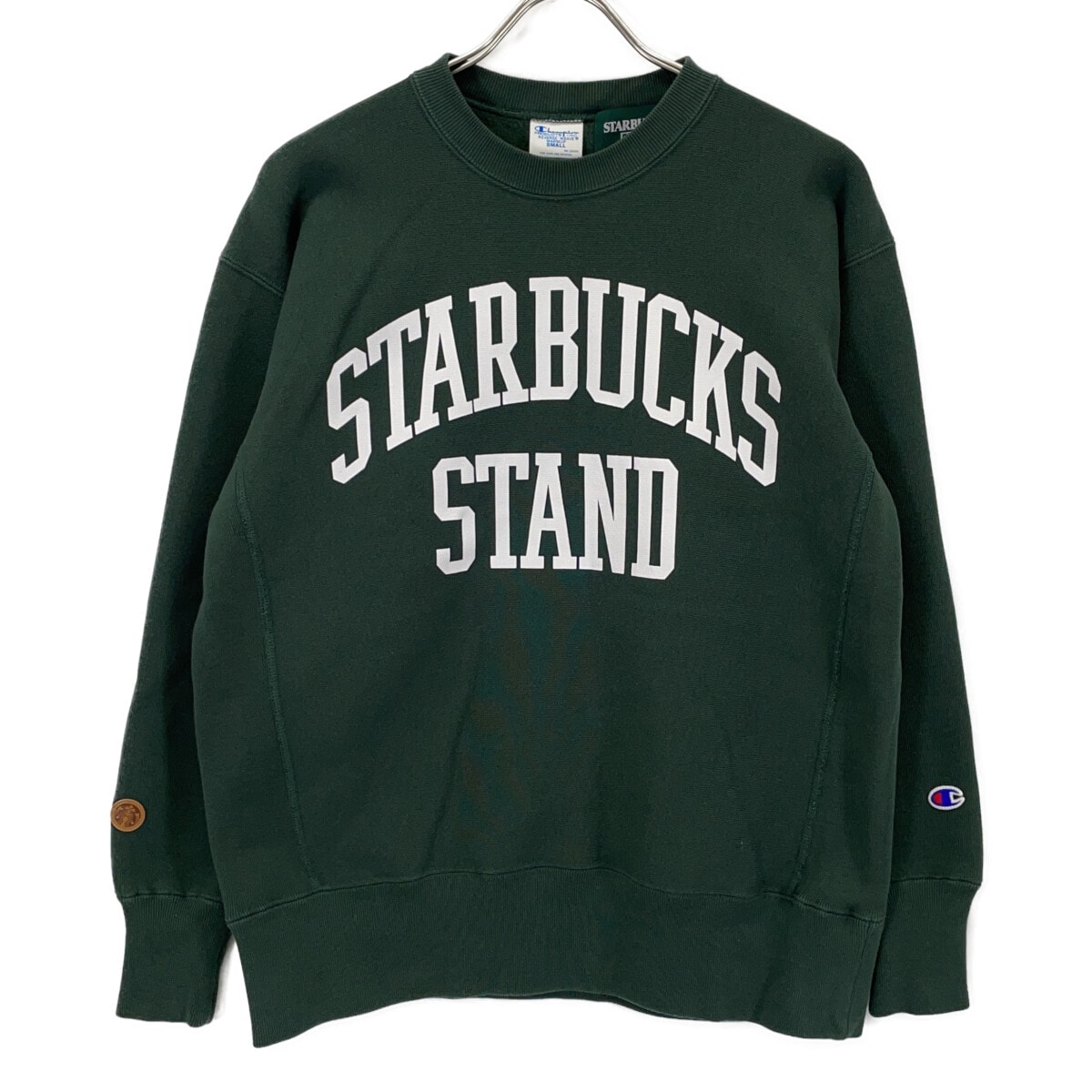 チャンピオン 8-Z020 STARBUCKS STAND by BEAMS ChampionリバースウィーブRスウェット グリーン SMALL