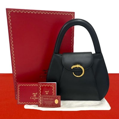 CARTIER カルティエ パンテール パンサー 金具 レザー ハンドバッグ ブラック
99071