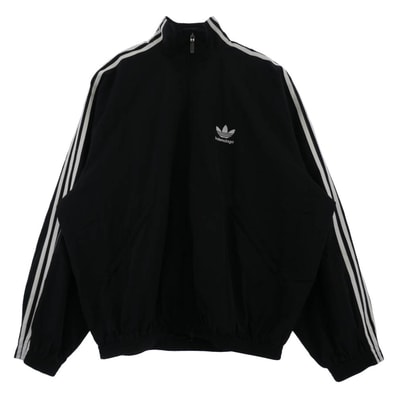 BALENCIAGA バレンシアガ ジャケット 23SS 712280 TNQ22 ADIDAS アディダス Track Jacket ロゴ ジップアップ トラック ジャケット ブルゾン ブラック系 2【中古】