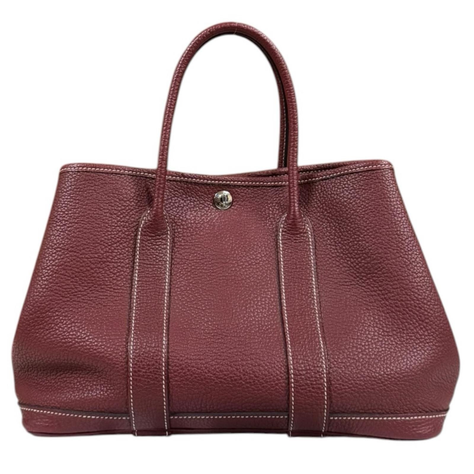 エルメス ガーデンパーティTPM トートバッグ ネゴンダ レッド レディース HERMES  中古