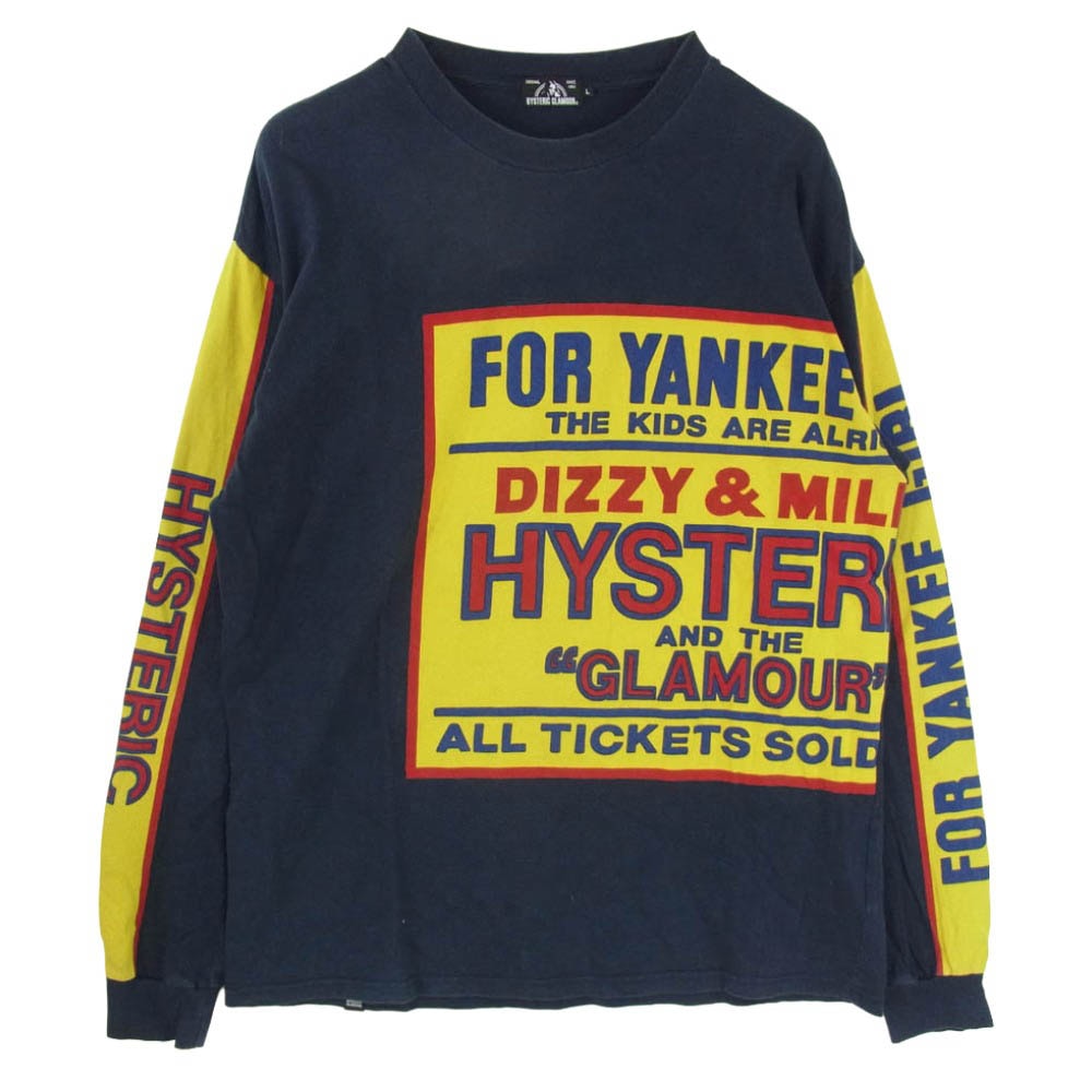 HYSTERIC GLAMOUR ヒステリックグラマー 21SS 02211CL07 DIZZY&MILKY ディジー アンド ミルキー Long sleeve ロングスリーブ Tシャツ 長袖 カットソー ネイビー系 L【中古】