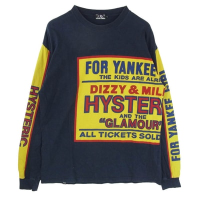 HYSTERIC GLAMOUR ヒステリックグラマー 21SS 02211CL07 DIZZY&MILKY ディジー アンド ミルキー Long sleeve ロングスリーブ Tシャツ 長袖 カットソー ネイビー系 L【中古】
