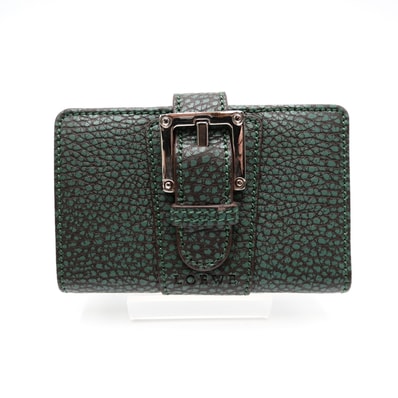 LOEWE(ロエベ)ヴィンテージ 6連キーケース ベルトバックル レザー グリーン シルバー金具 レディース【中古】