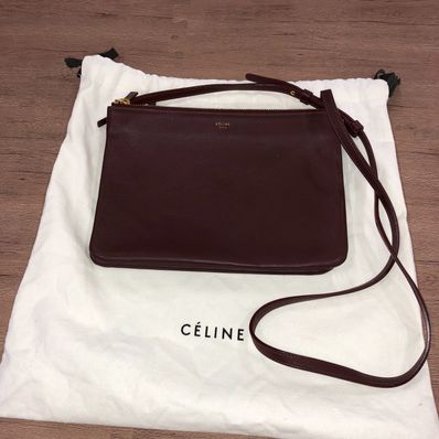 セリーヌ トリオ ラージ ショルダー ボルドー