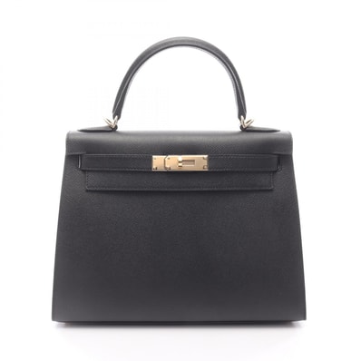 エルメス HERMES ケリー28 外縫い 2WAY ハンドバッグ バッグ レザー カーフ(牛革) ヴォーエプソン ヴォーエプソン ブラック(エルメス) B刻印(2023年製造) レディース ブラック系 【中古】