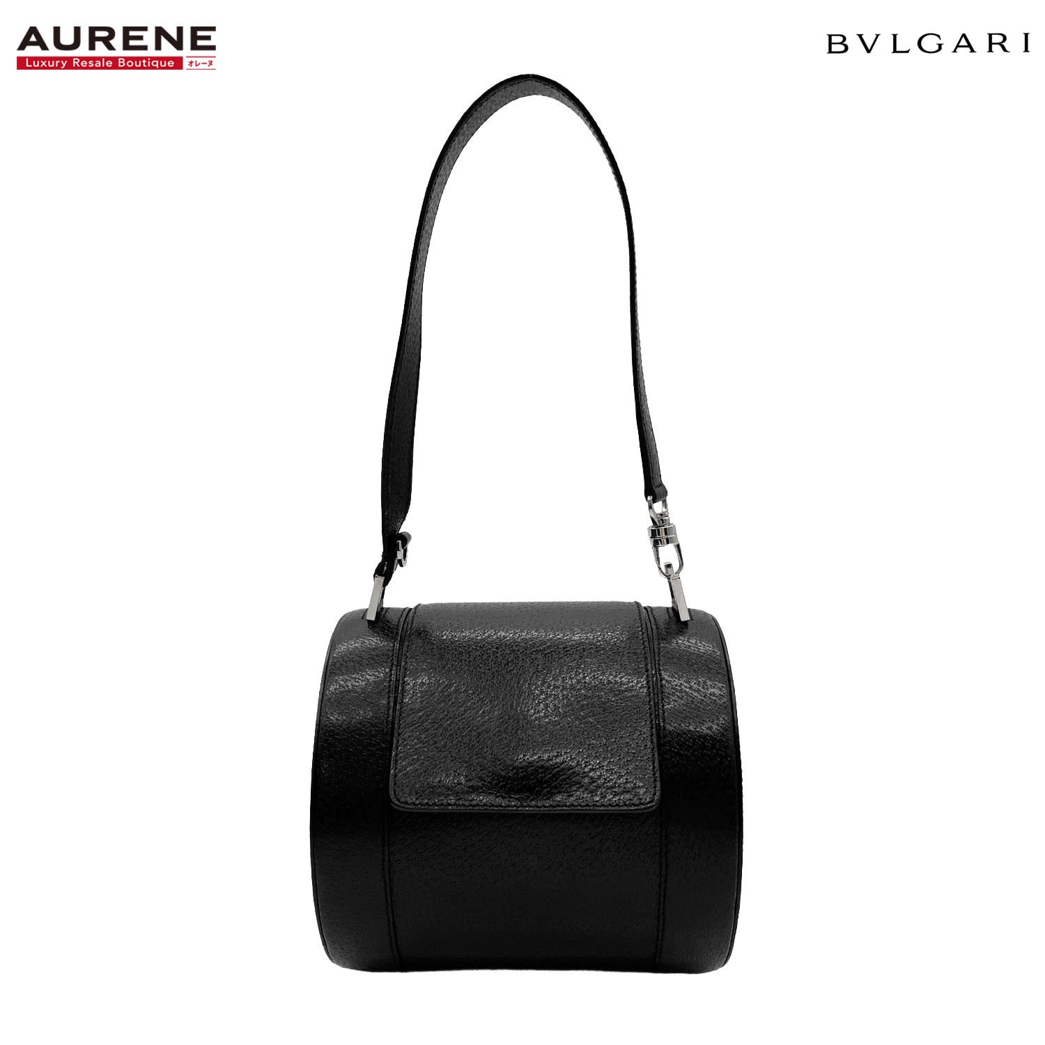 BVLGARI ブルガリ ビーゼロワン ラウンド ハンドバッグ ワンショルダー KC-002 レザー ブラック レディース 【中古】