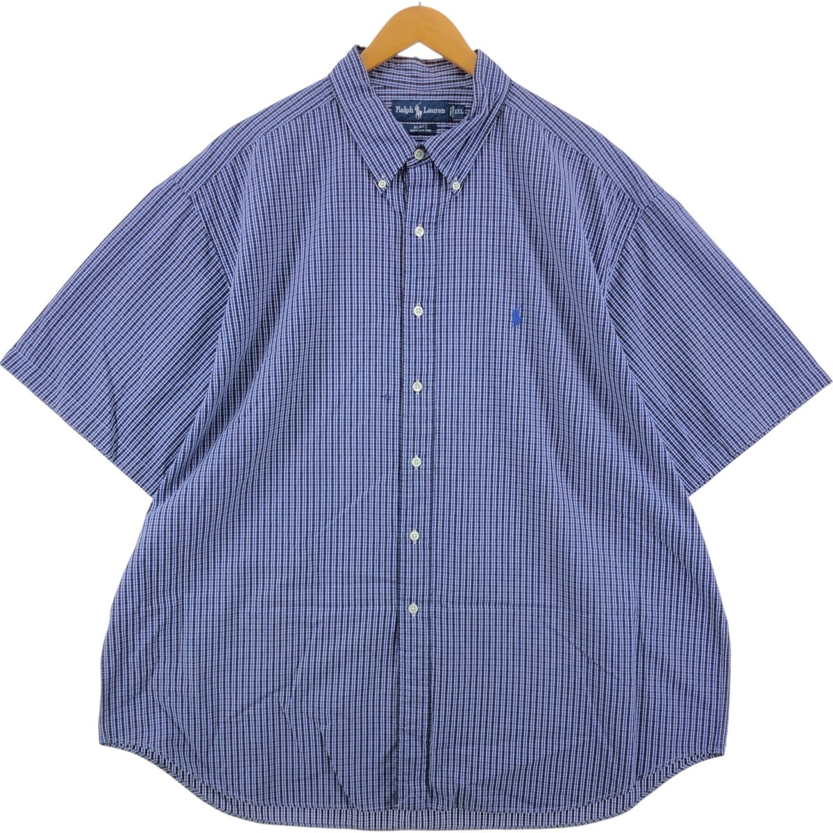古着 ラルフローレン Ralph Lauren BLAKE 半袖 ボタンダウン チェックシャツ メンズXXL相当/eaa542617