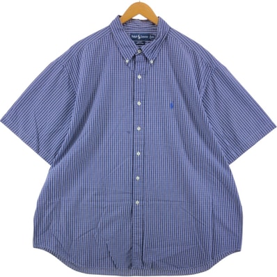 古着 ラルフローレン Ralph Lauren BLAKE 半袖 ボタンダウン チェックシャツ メンズXXL相当/eaa542617