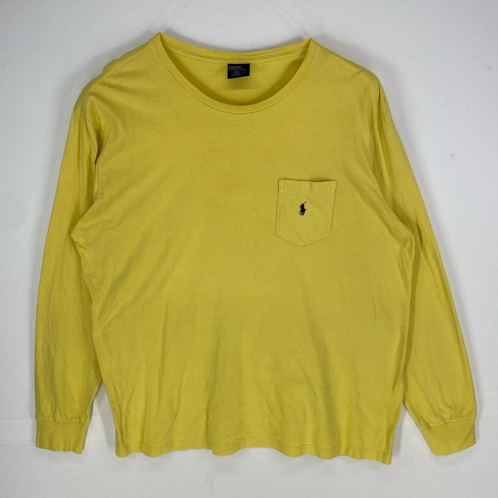 古着 ポロバイラルフローレン Polo by Ralph Lauren 長袖Tシャツ ポケット ワンポイント XL イエロー系 メンズ