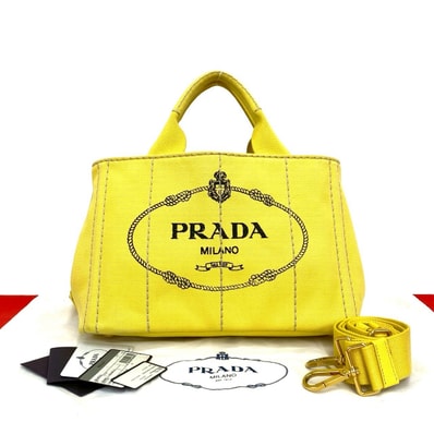 PRADA プラダ カナパ 2way キャンバス ショルダーバッグ イエロー
47951
