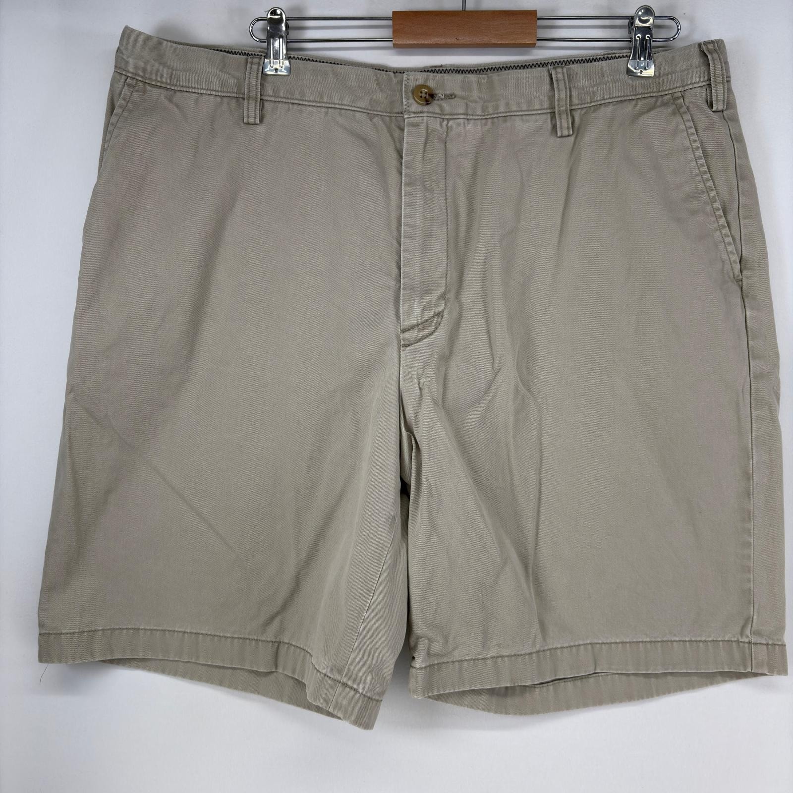 古着 ノーティカ NAUTICA ショートパンツ ジッパーフライ ワンポロゴ 大きいサイズ チノパン ハーフパンツ w40  ベージュ メンズ