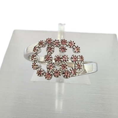 GUCCI グッチ GGランニング ダブルG ピンク トパーズ K18WG 750 #10 リング・指輪 481650 J8550 9090 K18ホワイトゴールド シルバー レディース【中古】