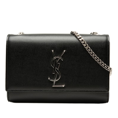サンローラン ケイト スモール YSLロゴ チェーン ショルダーバッグ 469390BOW0N1000 ブラック シルバー レザー レディース SAINT LAURENT 【中古】