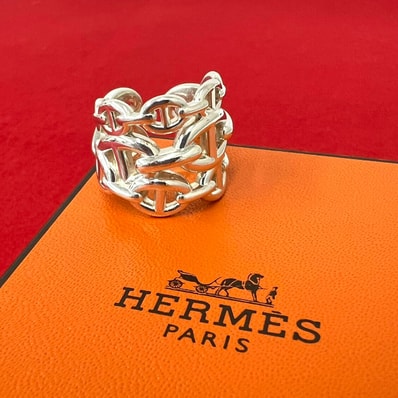 HERMES エルメス シェーヌダンクル アンシェネ GM リング シルバー925 リング・指輪 10号 シルバー
800-1
