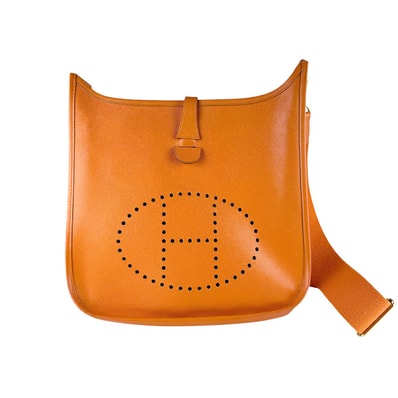 エルメス HERMES 斜め掛けショルダーバッグ エヴリン 3 PM レザー オレンジ ゴールド ユニセックス【中古】 z9563