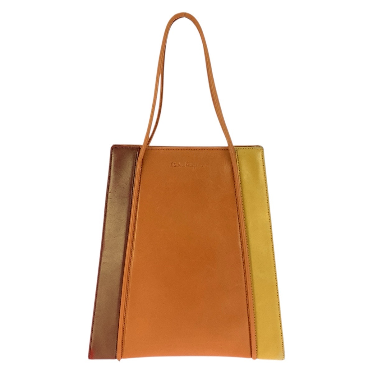 美品 Salvatore Ferragamo サルヴァトーレフェラガモ ヴィンテージ オレンジ レザー ハンドバッグ 601679 【中古】