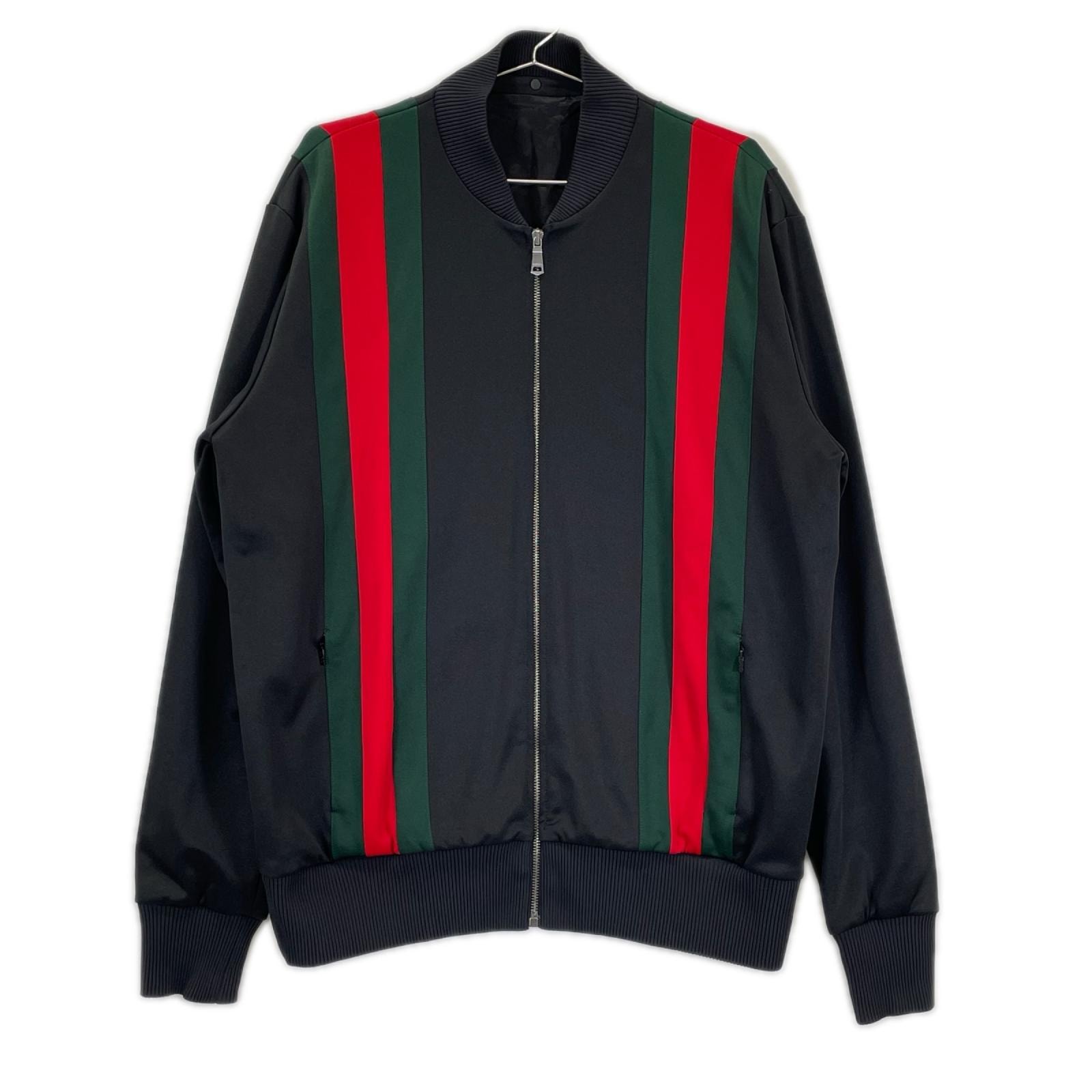 グッチ 493659 ウェブライン テクニカルジャージー フルジップ トラックボンバージャケット XL