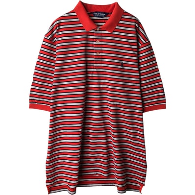 古着 ラルフローレン Ralph Lauren POLO GOLF ポロゴルフ 半袖 ボーダー ポロシャツ メンズXL相当/eaa637474