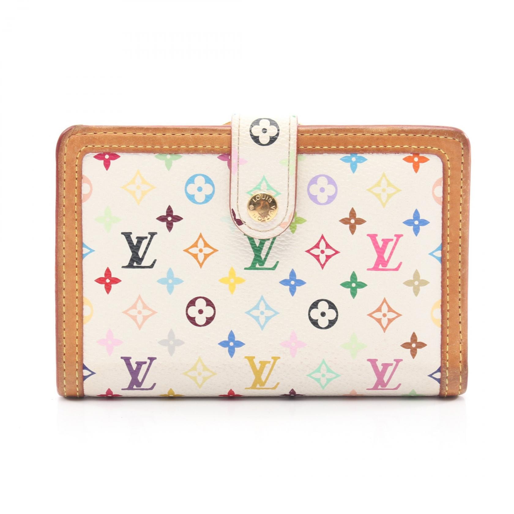 ルイ・ヴィトン LOUIS VUITTON ポルト モネ ビエ ヴィエノワ モノグラムマルチカラー ブロン 二つ折り財布 財布 レザー PVC レディース ホワイト系 M92987 【中古】