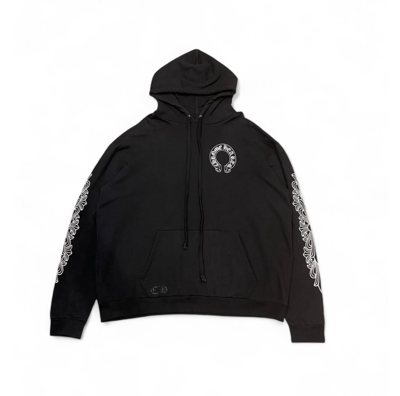 クロムハーツ ホースシュー フローラル プルオーバー フーディー "ブラック"