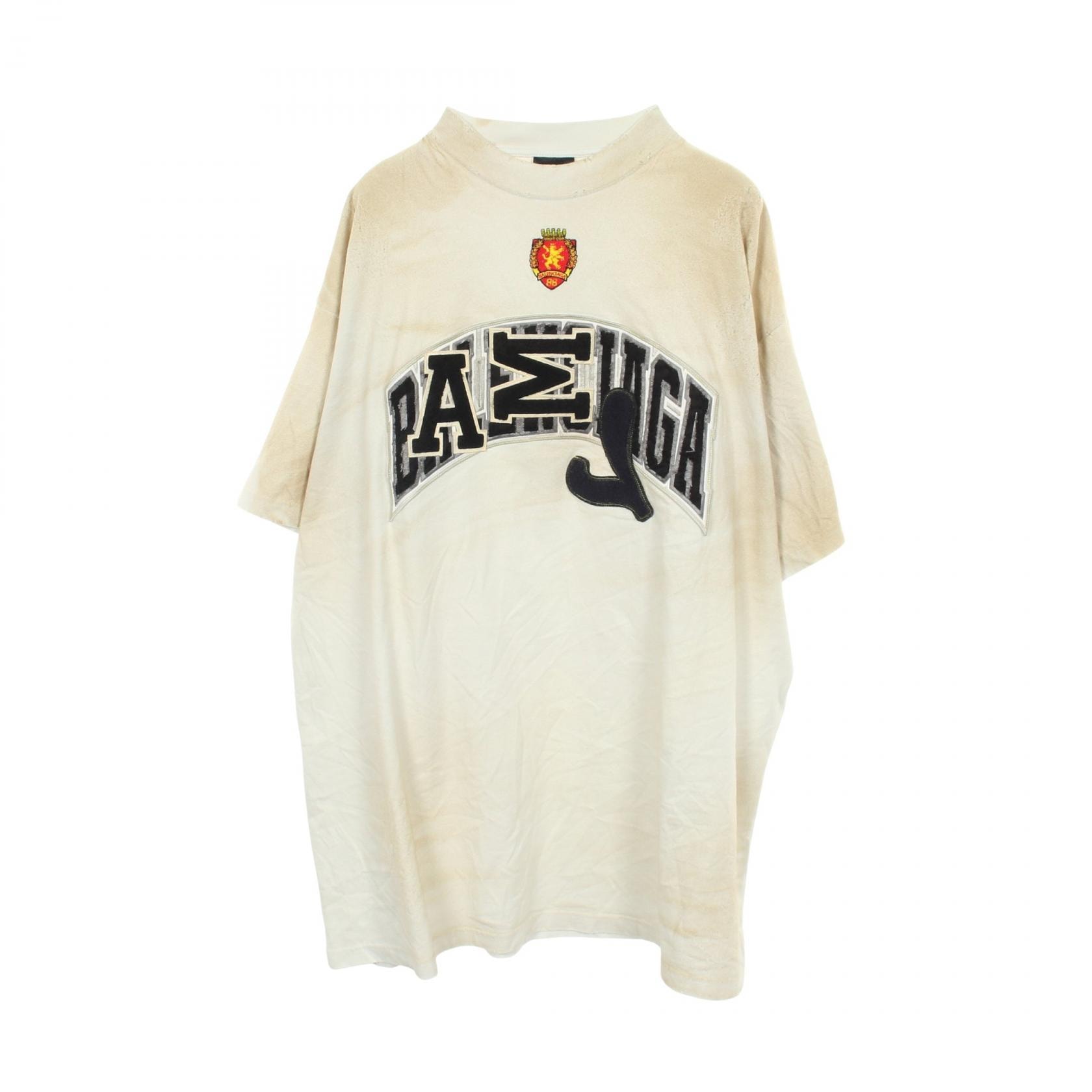 バレンシアガ BALENCIAGA Crash Dust Patch Tee ユーズド加工 ダメージ加工 半袖Tシャツ 衣料品 トップス コットン メンズ レディース ブルー系 【中古】
