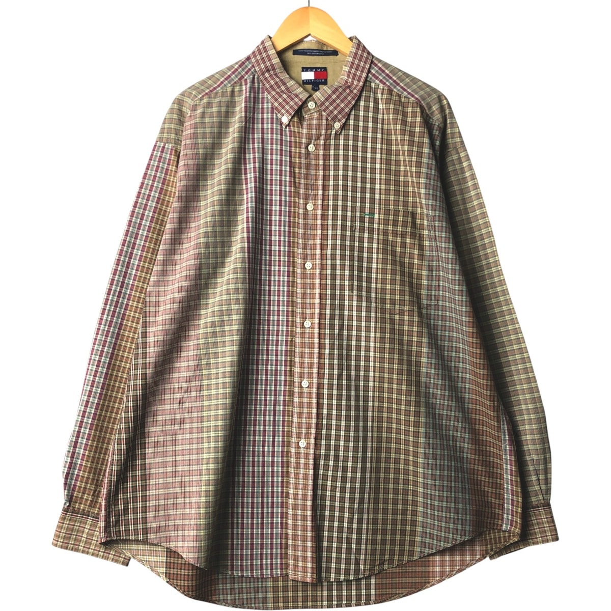 古着 90年代~ トミーヒルフィガー TOMMY HILFIGER 長袖 ボタンダウンチェックシャツ メンズXL相当 ヴィンテージ/eaa594251