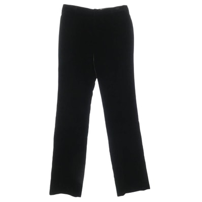 SAINT LAURENT サンローラン パンツ 691722 Y525R 1000 ベルベット ワイドパンツ ブラック系【美品】【中古】