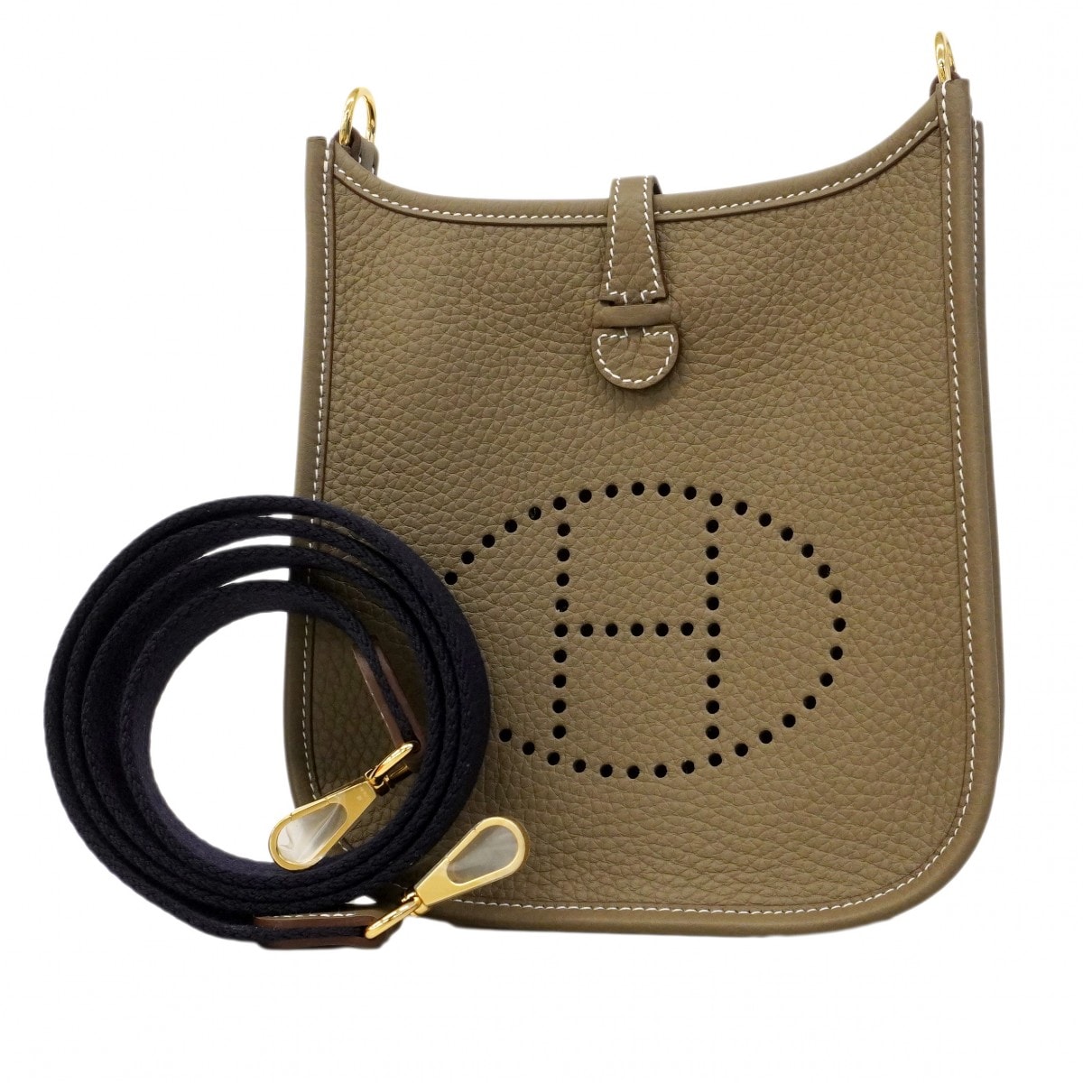 ★最終価格★SALE【6cd5761】エルメス ショルダーバッグ エヴリンTPM トリヨンクレマンス エトゥープ ゴールド金具 W刻印【中古】レディース