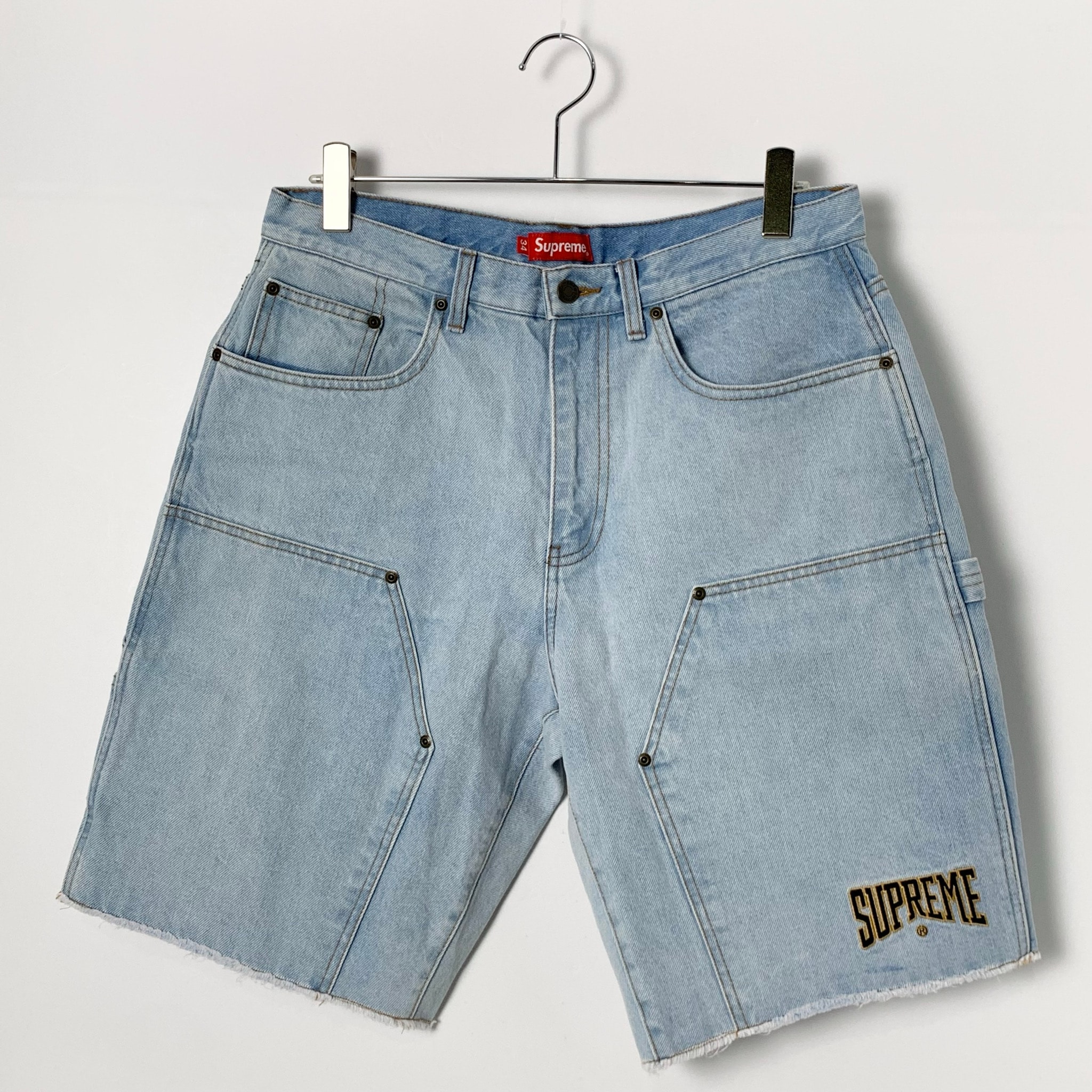 Supreme Cutoff Double Knee Denim Painter Short "Washed Blue"