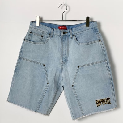 Supreme Cutoff Double Knee Denim Painter Short "Washed Blue"