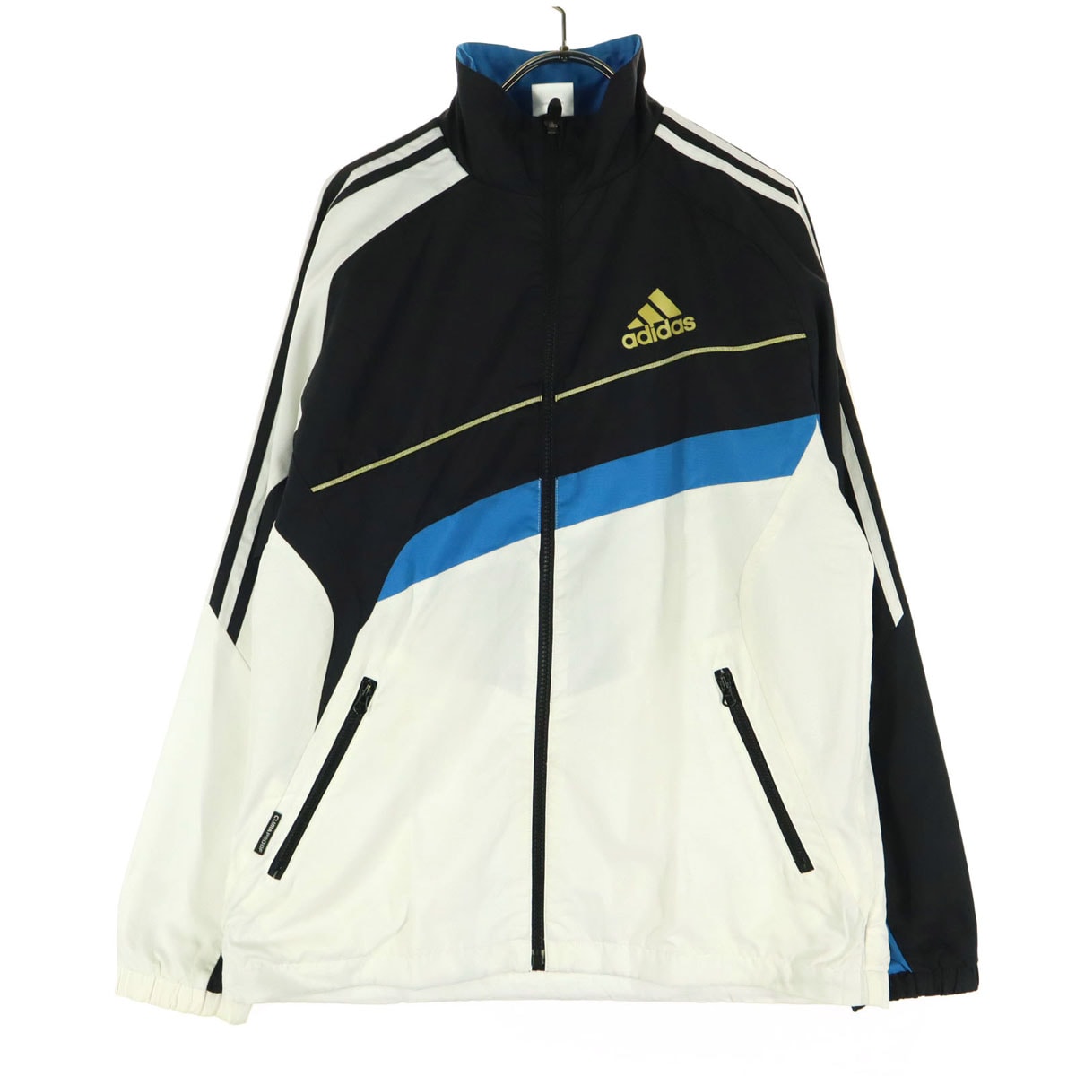 adidas アディダス ワンポイントロゴ マルチカラー 長袖 薄手 ウインドブレーカー S ホワイト系