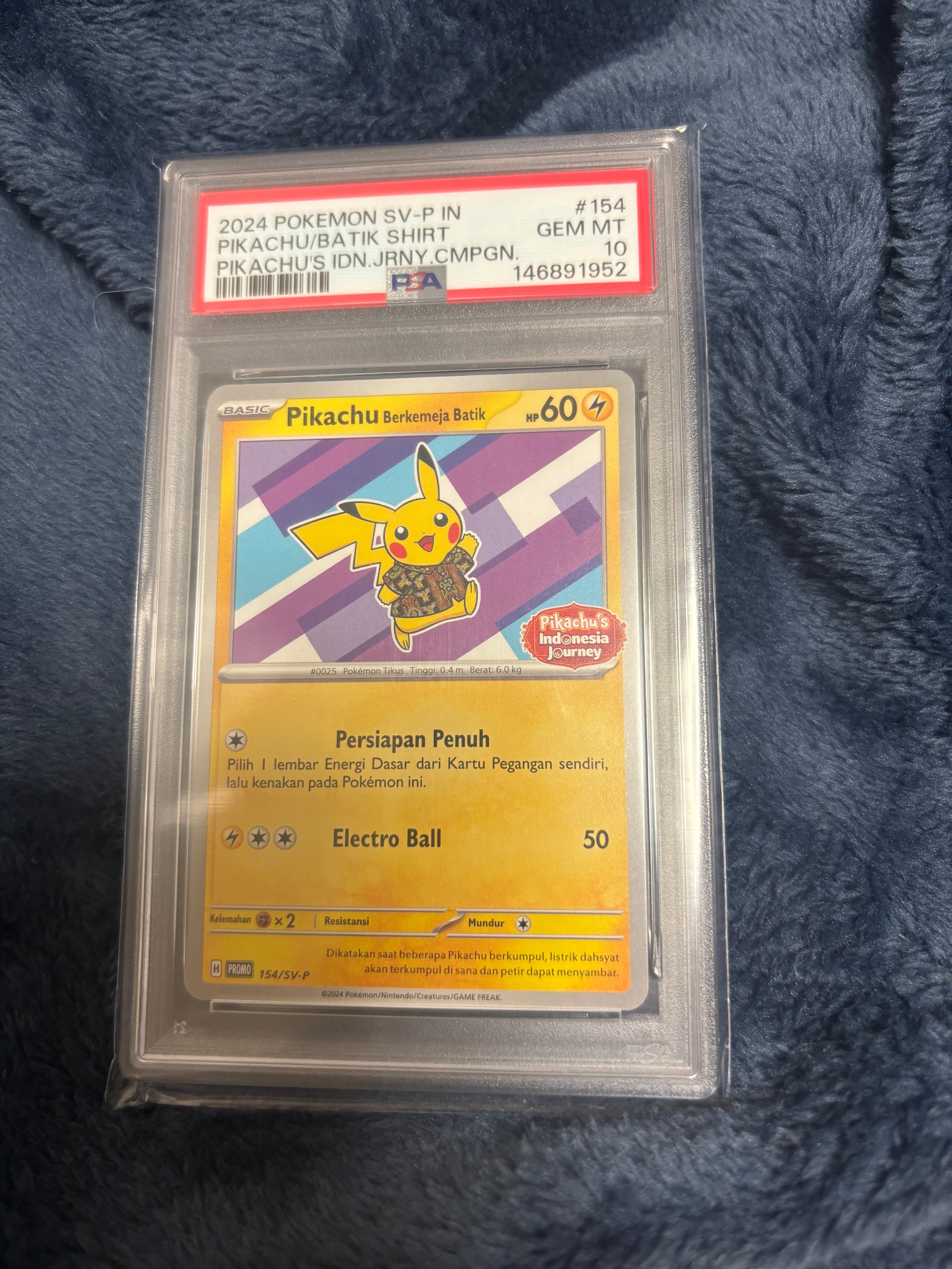 PSA10】バティックシャツを着たピカチュウ (ネイティオ柄) P [SV-P 154