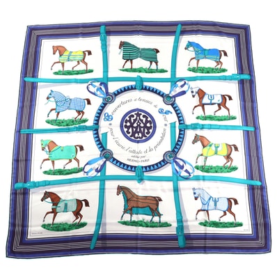 未使用品 エルメス カレ140 カレジェアン スカーフ 馬着 431356S