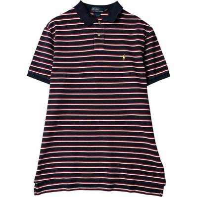 古着 ラルフローレン Ralph Lauren POLO by Ralph Lauren CUSTOM FIT 半袖 ボーダー ポロシャツ メンズXL相当/eaa578106