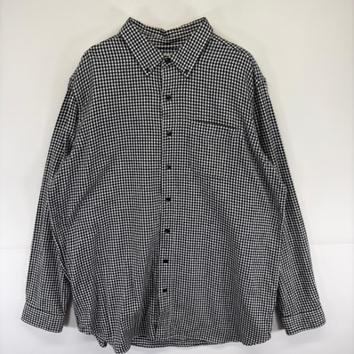 古着 エルエルビーン L.L.Bean 長袖シャツ ネルシャツ ボタンダウン ワンポイント XL ブラック系 チェック メンズ