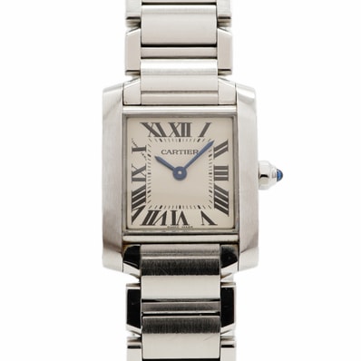 【6wgb0138】カルティエ タンクフランセーズSM W51008Q3 アイボリー文字盤【中古】腕時計 レディース