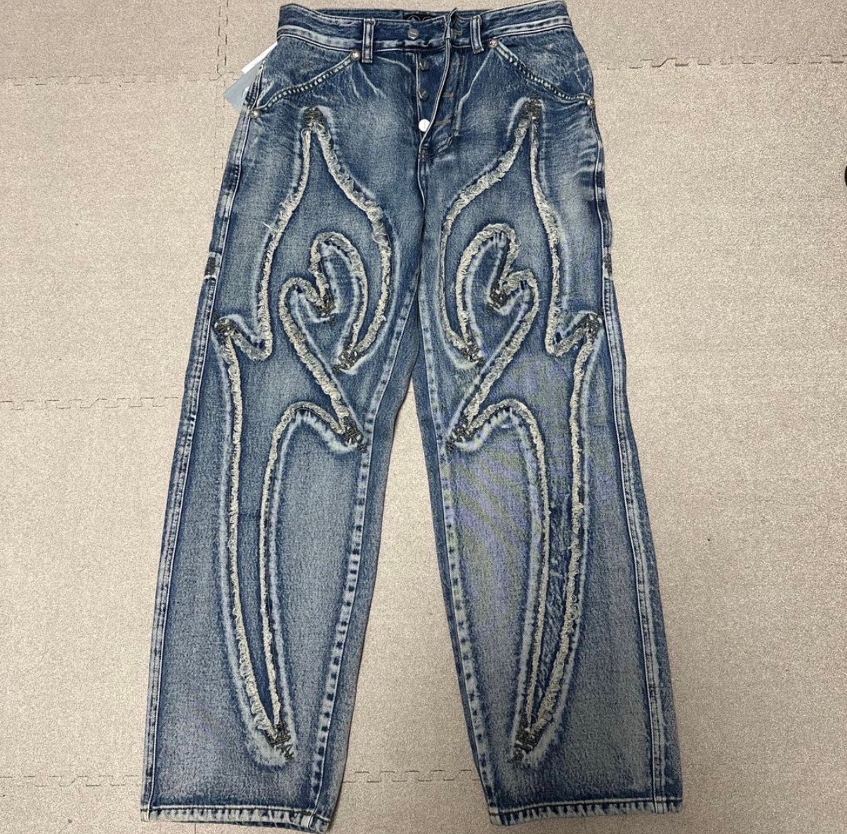 THUG CLUB Tribal Denim Pants "BLUE"